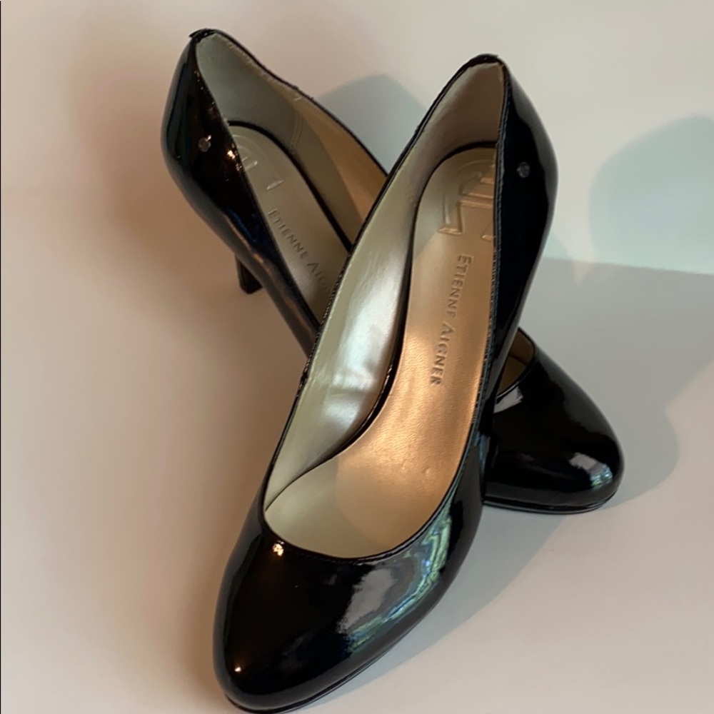 Etienne Aigner Black patent leather pumps